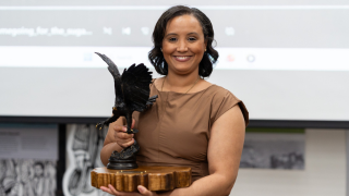  Chassidy holding Bert E Bleil Heritage Award 